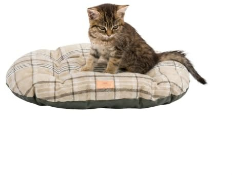 Ferplast Cuscino imbottito per cani e gatti SCOTT 45/2, Double-face, Scozzese, Soffice velluto, Lavabile, Marrone