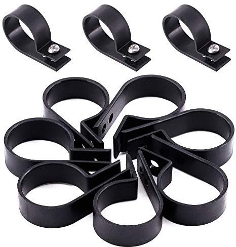 Hilitchi 60 Stück Kunststoff-Kabelclips R-Typ Schraube Fixierung Kabelclips mit Schrauben für Kabel-Management-Kanal (1/2, schwarz)
