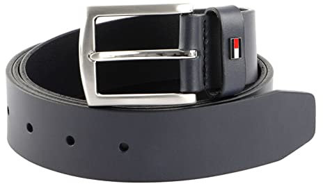 Tommy Hilfiger Herren Gürtel Denton Leather 3.5 aus Leder, Blau (Space Blue), 80 cm