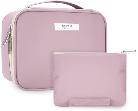 Narwey Kosmetiktasche Damen, Kulturtasche Damen, Groß Make up Tasche Reise Schminktasche Mädchen, Kosmetik Tasche, Makeup Bag Cosmetic Bag (Rosa (Aktualisierung))