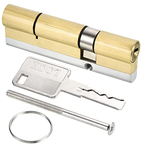PATIKIL 32.5/67.5 (100mm Overall) European Double Lock Cylinder, Door Cylinder Lock with 8 Keys for Wooden Doors, Aluminum Doors
