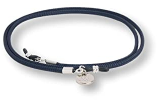 HOOK Cordón Cuelga Gafas Para Hombre o Mujer - Cordón Para Gafas de Sol o De Ver - Cordón Náutico Azul Oscuro - 60 cm largo 3 mm ancho - Gomas Universales - Muro 8250