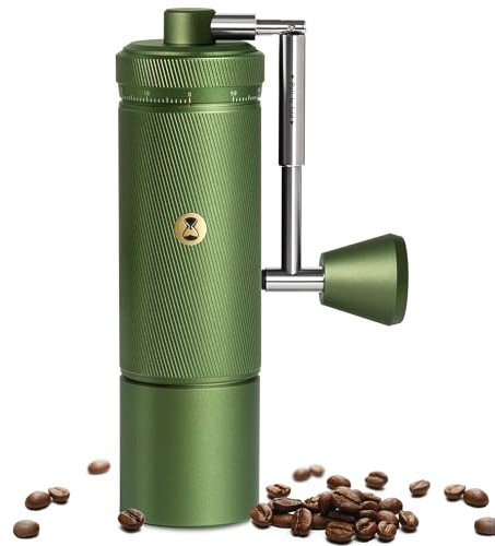 Timemore S3 Manual Coffee Grinder - External Adjustment with Stainless Steel Patented Burr | Hand Coffee Grinder Hign Presicion | Premium Timemore Grinder Chestnut S3, Green