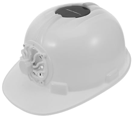 JECOMPRIS Solar Fan Hat Schutzhelm Für Den Außenbereich BAU Hardhat Kühlsystem Weiß
