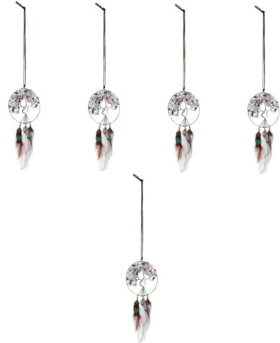 IMIKEYA 5st Baum des Lebens Kristallstein Fenster -Ornament Auto Sonnenfänger Lebensbaum-anhänger Hängender Hängende Dekoration Lebensbaum Wanddekoration Eisen