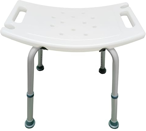 Shower Seat Stool Anti Slip Aluminium Adjustable Bath Bench Bathing Mobility Aid Bathroom Chair Stool Adjusting Grip Bench Bathtub Stool for Elderly, Senior, Handicap & Disabled Drainage Holes