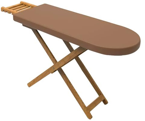 LMXRYPD Tabla de Planchar Plegable de Alta Densidad, Tabla Planchar Vertical para el Hogar, Mesa de Planchar de Tamaño Completo, 3 Alturas Ajustables, Artesanía de Mortaja y Espiga(Brown)