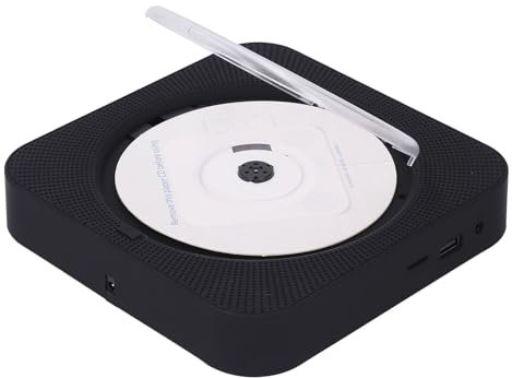 Portable CD Player with Bluetooth, Desktop CD Music Player, Bluetooth CD Player for Desktop with HiFi Sound Speaker, Wall Mountable CD Players Music Player, Support AUX USB (Black)