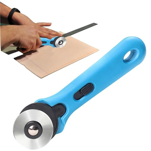 Cortador rotativo de alta velocidad, cortador rotativo de tela | Cortador de rodillo de polvo de mango ergonómico,Herramientas de corte artesanal, cortador giratorio de tela para artesanía, costura