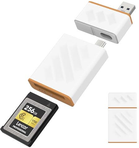 CFexpress Typ B Speicherkartenleser, USB 3.2 Gen 2 10 Gbit/s CFexpress Typ B Kartenleser, USB-C & USB-A 2-in-1 Typ B CFexpress-Adapter für PC/Laptop/Tablet und Smartphones mit OTG-Unterstützung
