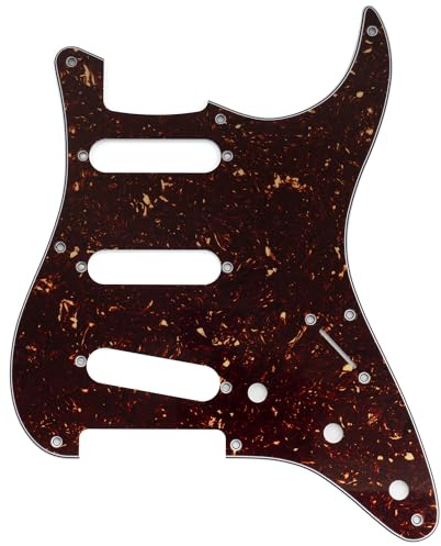 Musiclily Pro 8 Löcher ST SSS Schlagbrett Pickguard 4-lagig Tortoise Shell | für 2008-2019 China Squier Classic Vibe SQ CV 50s Reissue Vintage Strat Style E-Gitarre