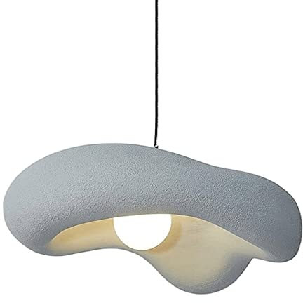 Chandelier Lampe Suspendue créative en résine en Forme de Soucoupe Volante, Lustre de Minimaliste Japonais, Lampe à Suspension de Plafond à Base E26/27 avec Hauteur réglable pour comptoir d'îlot