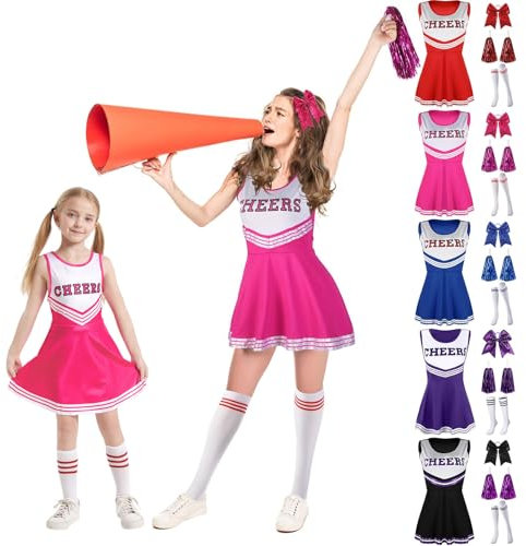 Sale Angebote Cheerleader Kostüm Kinder Karnevalskostüme Damen Sexy Cheerleader Kostüm Kinder Schwarz Feen Kleid Damen Cheerleader Kostüm Damen Rot Cheerleader Kostüm Herren(#Kinder Pink,150)