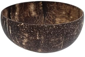 Bol En Bois Bol en noix de coco 12-15cm, plats de service, salade de fruits, ustensiles réutilisables en bois, bols en coquille de noix de coco polie, fête du petit déjeuner Pour la cuisine Salades De