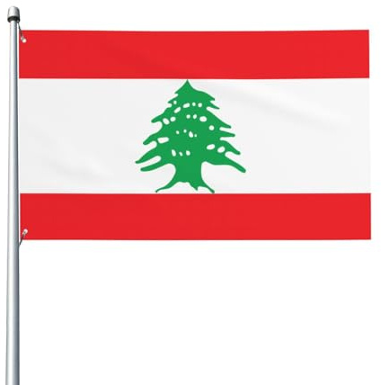 Drapeau du Liban décoratif d'extérieur (0,9 x 1,5 m), durable et résistant à la lumière, drapeau de mariage, cour, anniversaire de mariage