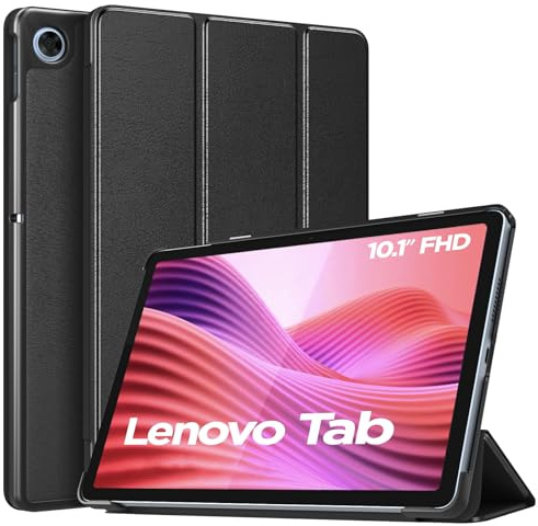 TiMOVO Hülle für Lenovo Tab 10,1 Zoll 2025, Schlank Leicht Schutzhülle mit Ständer & Harter Rückseite für Lenovo Tab 10,1 Tablet TB-311FU/TB-311XU, Auto Schlaf/Aufwach, Schwarz