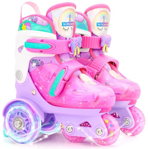 Patins à roulettes Licorne Dinosaure Sirène Patins Ajustable Roller 3 Roues Enfant avec Roues Allumées pour Filles Garçons Débutants Cadeau Noël d'anniversaire