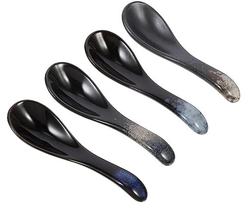 Gatuida 4piezas Cucharas De Cerámica Pequeñas Para Sopa y Arroz Con Mango Ergonómico Diseño Portátil y Superficie Lisa Para Desayuno y Servicio Restaurante
