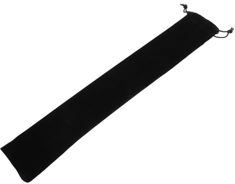 Flötentasche mit Kordelzug 10 Zoll aus Stoff in Schwarz | Blockflöte und Querflöte, Leicht und Tragbar für Unterwegs, Schlichtes Etui mit Schutzfunktion