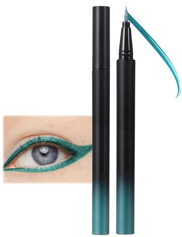 Delineador de ojos metálico brillante, delineador de ojos líquido de diamante verde, lápiz de ojos líquido, resistente al agua y a las manchas, delineador metálico de ojos metálico, altamente