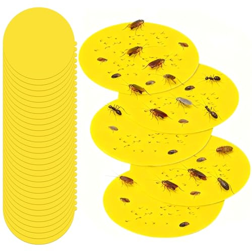 vsshe 30 Piezas Recambio de Trampa para Pulgas, Discos Adhesivos para Trampa para Pulgas Circulares de 18 cm de Diámetro