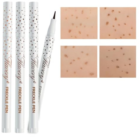 QEXUJOW Crayons et maquillage pour sourcils,Kit de maquillage en stylo pour effet taches de rousseur (4 pièces), eyeliner, longue tenue, waterproof et séchage rapide
