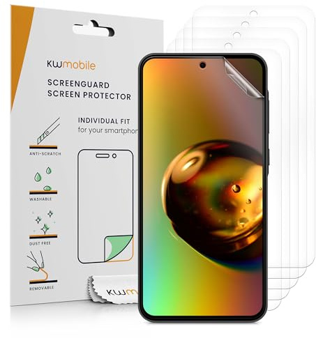 kwmobile Skärmskyddsfilm kompatibel med Samsung Galaxy A57 5G skärmskydd – 6 x transparent plastfilm