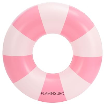Flamingueo Flotador Gigante - para Playa y Piscina - Forma Donut - PVC Resistente - Doble Válvula - Diseño Bicolor - 90 x 90 cm - Rosa
