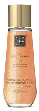 RITUALS The Ritual of Karma Shimmer Body Oil, Olio Illuminante per il Corpo, con Fiore di Loto, Estratto di Tè Bianco e Oli Nutrienti, 100 ml