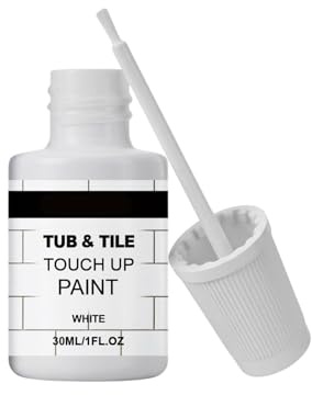 Hwanme White Enamel Touch Up Paint, Bath Enamel Paint, Repair Surface Scratches for Bathtubs, Tiles, Sinks, Radiator, Wall, 30ML