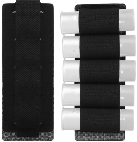 LZAQHMT 2 Pezzi Porta Cartucce Tattico Calibro 12, Porta Cartucce Molle da 5 Colpi per Cintura da Caccia, Zaino E Attrezzatura