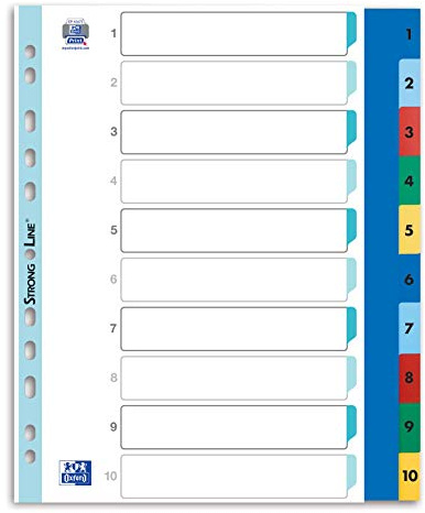 ELBA Chiffres d'index de ligne forte 1-10 1