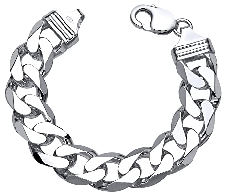 925 Silber Panzerarmband 25cm für Herren 15mm PA0150 von JEWLIX