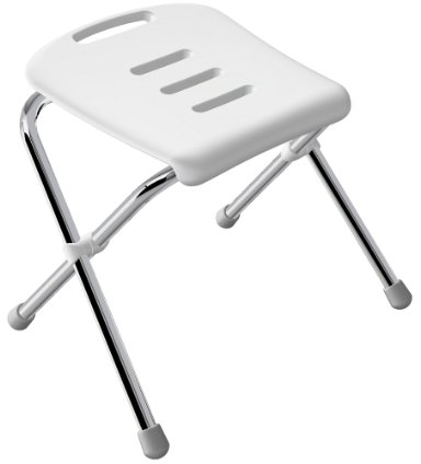 Spirella Vivawell Duschhocker Badhocker Duschklappsitz klappbar mit rutschhemmenden Füßen Edelstahl