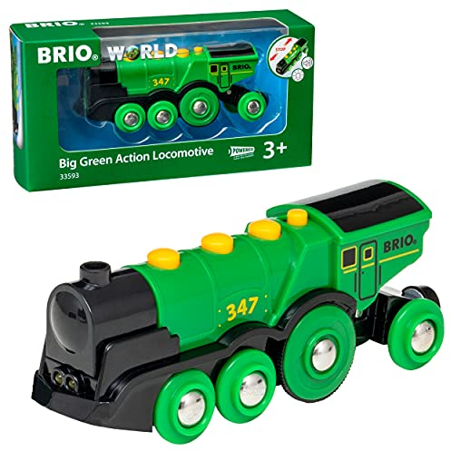 BRIO World Big Green Locomotive Battery Powered Toy Train for Kids Age 3 Years Up - Railway Set Accessories & Add Ons