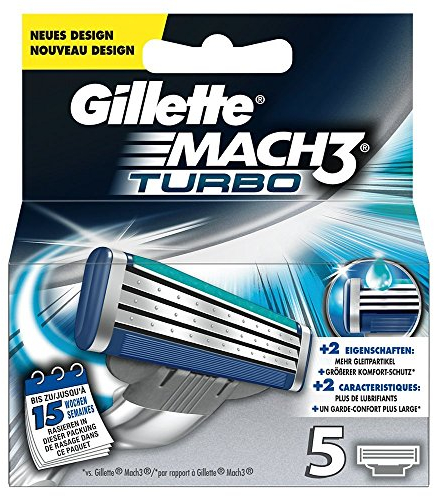 Gillette MACH3 Turbo Rasierklingen, 5 Stück