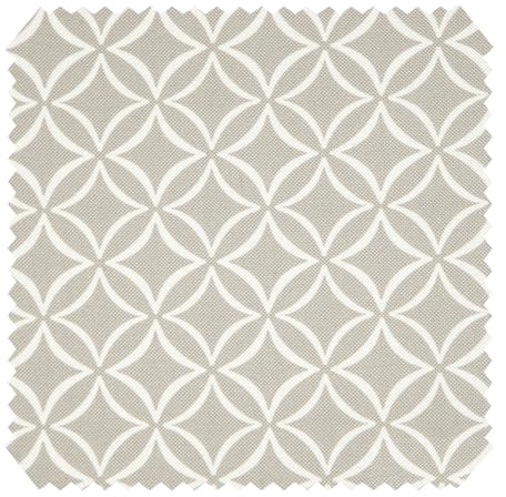 novely® HANAU Evita - Dekostoff mit Kreisen-Rauten-Print - Robuster Möbelstoff - Pflegeleichte Meterware 1lfm | Farbe: 27 Taupe