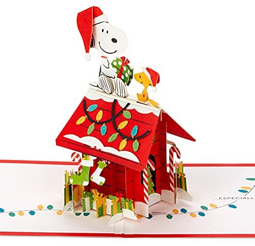 Hallmark Signature Pop-Up-Weihnachtskarte, Paper Wonder, Peanuts, Snoopy's Hundehütte