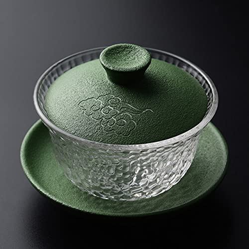DUNGS Cuenco de té de 130 ml de Vidrio de cerámica Gaiwan Vintage Sopera de té Kung Fu Teaware Tea Maker Master Cup Decoración Artesanía