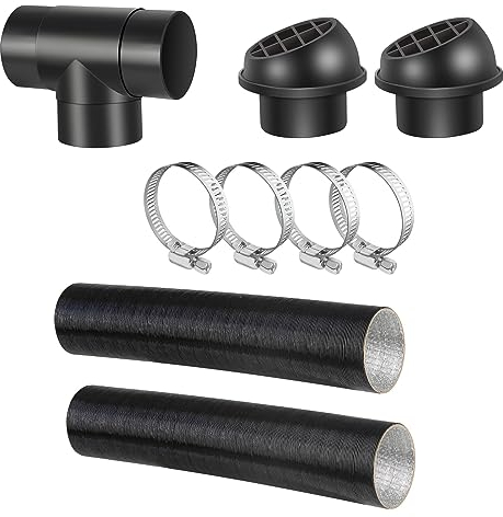 60mm Diameter Air Ducting Hose, Car Heater Pipe, T Piece Warm Air Outlet Vent Kit, Replacement Accessories for Diesel Heater