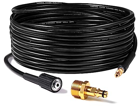 YUET 10M 32Ft High Pressure Washer Replacement Hose for Karcher K Series Domestic Washers K2, K3, K4, K5, K7,Click Bayonet to M22-14mm Thread for Kärcher with Screw Thread Outlet Only