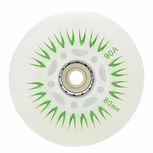 Inline Skate räder Flash-Rad 80mm for Inline-Skates 90a for Erwachsene Kinder Rollenräder Roller Skateboard (Color : Green 4pcs)