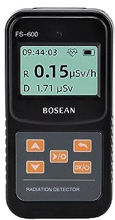 Geigerzähler Radiation Detector Strahlungsmessgerät Strahlungsmesser erfasst Röntgen- Beta- Gamma - Strahlung (FS600 schwarz)