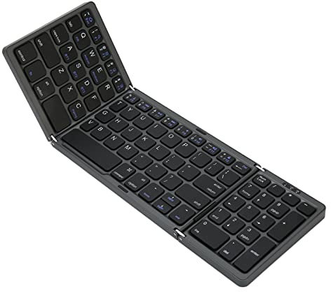VBESTLIFE Tastiera Bluetooth Pieghevole, Tastiera Wireless Mini BT Portatile Ultra Sottile a Grandezza Naturale da 81 Tasti, Porta di Tipo C, per Android, per Windows, PC, Tablet