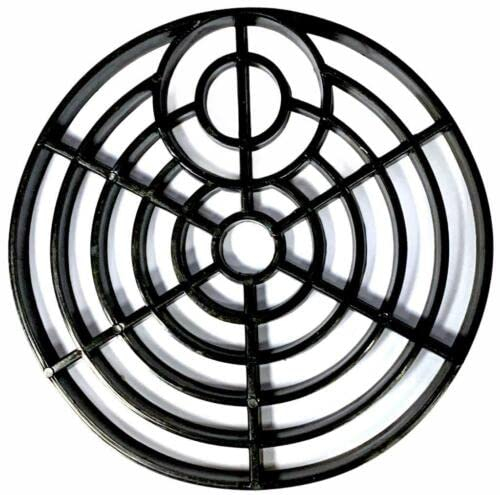 Orbitron 6 Square Dish Round Plastic Gully Grid Grate Heavyduty Drain Cover Black Finish (2x Round Cover)