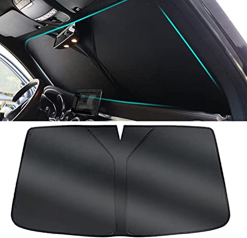 LWYA Auto Windschutzscheiben Sonnenschutz für Nissan Qashqai J12 2021-2023, Faltbarer Frontscheiben-Sonnenschutz UV-Schutz Sonnenschutz Auto Zubehör,A-Black