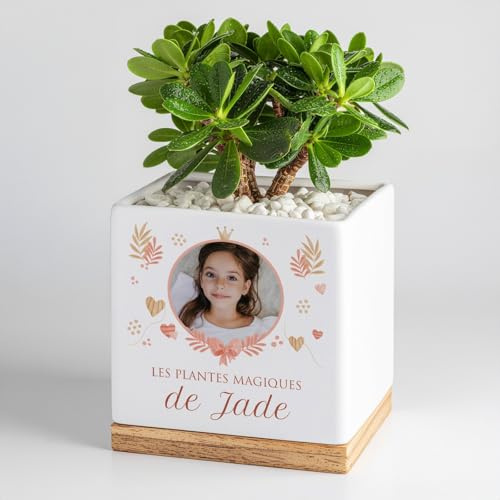 Maverton Pot de Fleur Personnalisable, jardinière en céramique | Soucoupe, pour Femme, Accessoire pour Maman, Pot Plantes pour Elle, Anniversaire, Bonsai et succulentes, Petite Princesse