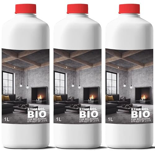 3 Liter Bioethanol Premium 100% für Bio Alkohol für Kamin 3X1L