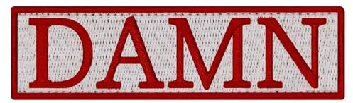 Damn Patch broderad bricka applikation fästkrok och ögla emblem, vit och röd