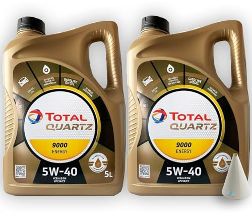 10 L Total Quartz 9000 Energy 5W-40 I passend für | VW 502.00/505.00 | MB 229.5 | Porsche A40 | 10 Liter | Motoröl | Motorenöl | mit Trichter | weitere Empfehlungen siehe Artikelbeschreibung